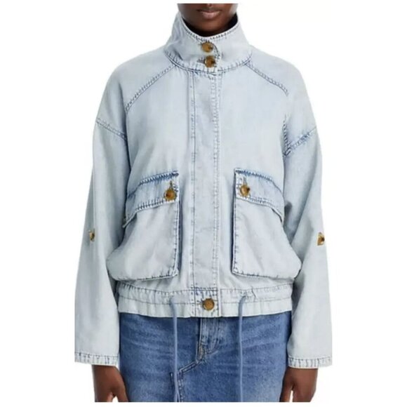 Blank NYC Oversized Denim Chambray Shirt Jacket  Size Small - Picture 3 of 8